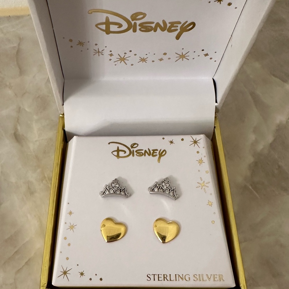 Disney 2-Pc. Set Cubic Zirconia Tiara & Heart Stud Earrings - NWT